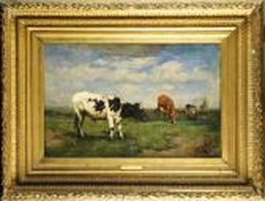 Les Vaches by Alfred Jacques Verwee