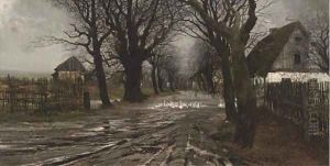 Geese on a country lane by Victor Freudemann
