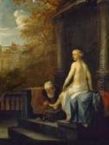 Bathseba Im Bade (ii Sam. 11,
 2-3). Im Hintergrund Konig David Auf Dem Dach Seines by Francois Verwilt