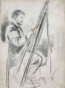 At The Easel by Iaroslav Veshin
