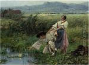 By The Lilly Pond by Jaroslav Friedrich Julius Vesin