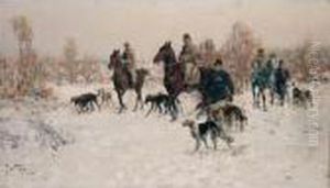 Setting Out On The Hunt by Jaroslav Friedrich Julius Vesin