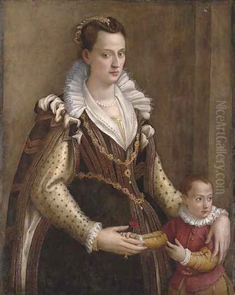 Portrait of a lady with a child - view 1