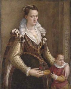 Portrait of a lady with a child by Lavinia Fontana