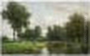 A Peasant With Cows In A Summer Landscape