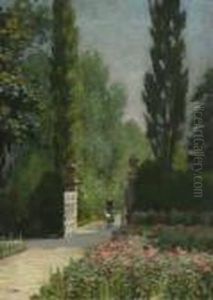 Parkeingang (botanischer Garten, Munchen). by Charles Guy Vetter