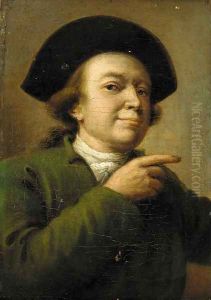 Portrait of a gentleman, small quarter-length, in a green coat by Thomas Frye