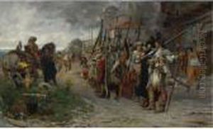 Roll-call After The Pillage (l'appel Apres Le Pillage) by Jehan Georges Vibert