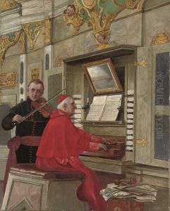 A Duet At The Organ by Jehan Georges Vibert