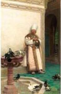 A Rest By The Fountain by Jehan Georges Vibert
