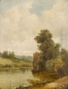 Untitled (lake Scene With Castle) by Alfred Vickers