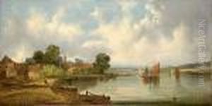 Dorfansicht An Der Themse by Alfred Vickers