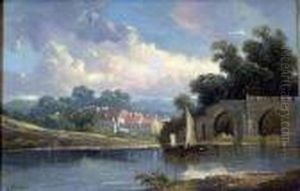 Oil, River Landscape by Henry Harold Vickers