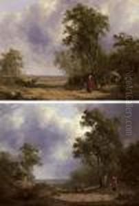 The Gypsy Encampment; And Figures Along A Country Road