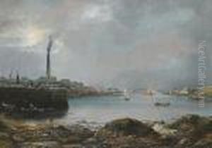 Dusk Falling Over The Estuary. by Alfred Vickers