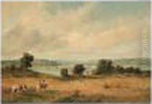 Harvest Time, Banks Of The Menai Straits At Aber