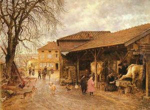 Le Feurage Des Boeufs by Marie-Francois-Firmin Girard