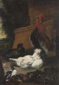 Hahn, Huhner, Enten Und
 Kuken by Jacomo (or Victor, Jacobus) Victors