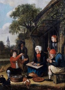 A Crabseller Before A Cottage Door by Jan Victors
