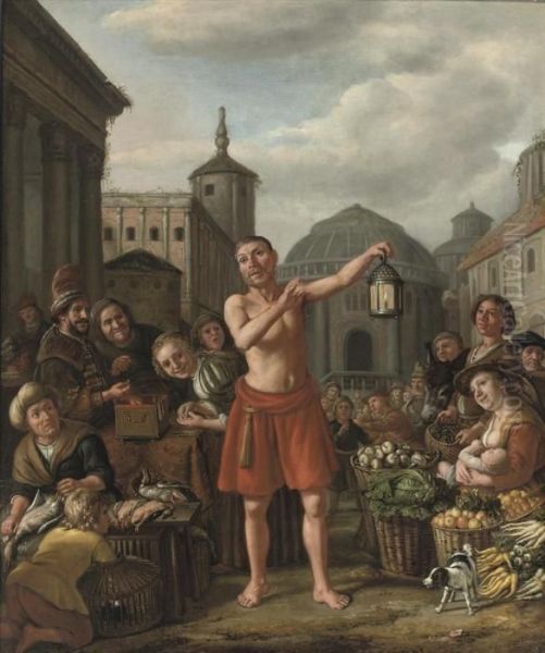 Diogenes Searching For An Honest Man - view 1