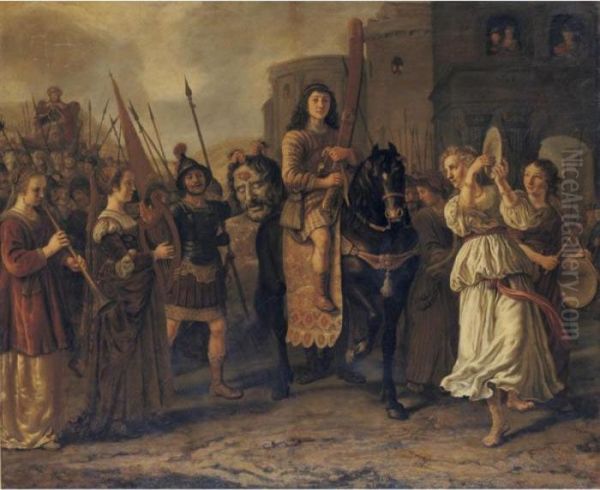 David's Triumphant Return With The Head Of Goliath - view 1