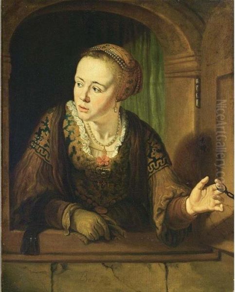 A Young Lady Opening A Shutter Of A Window - view 1