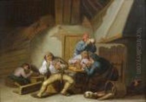 Paysans Dans Une Auberge by Anthonie Victoryns
