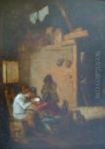 Peasants In An Interior by Anthonie Victoryns