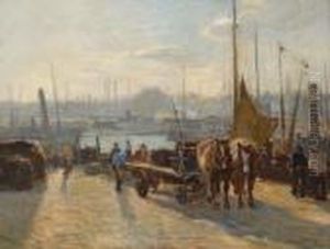 A Quay With A Horse-drawncart