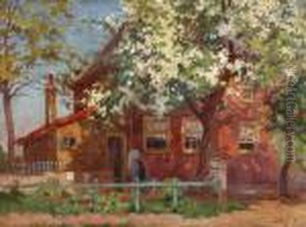 Farm In Flowering Orchard - view 1