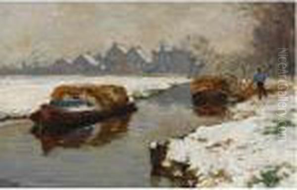 Hay Barges In Winter - view 1