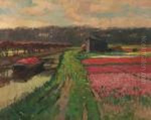 Bulbfields Along A Canal by Bernard, Ben Viegers