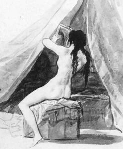 Nude Woman Holding a Mirror