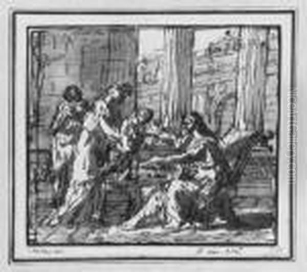 L'amour Presente. Szene Aus Der Romischen Mythologie. - view 1