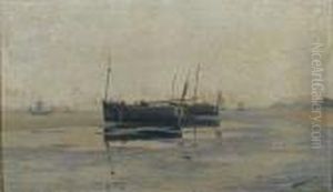 Vissersboten Op Het Strand. by Emmanuel Vierin