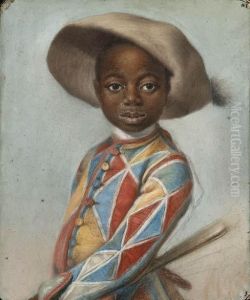An African Page Dressed As A Harlequin
