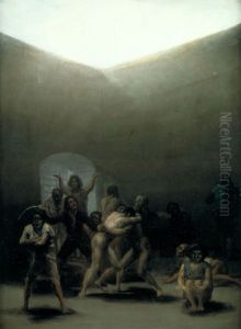 The Yard Of A Madhouse by Francisco Goya Fuendetodos