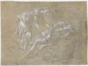 Renaud Et Armide (recto); Un Homme Nu by Jacopo Vignali