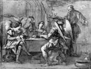 Abraham Serving The Three Angels by Jacopo Vignali