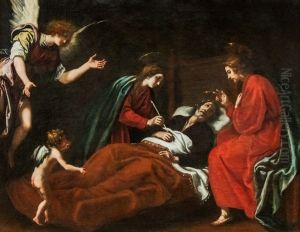The Death Of Saint Joseph by Jacopo Vignali