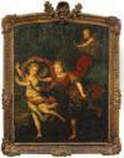 Princesse Poursuivie Par Un 
Jeune Seigneur En Apollon, Un Arc A La Main, Sous Les Fleches De 
Cupidon. - view 1