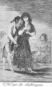 Caprichos Plate 7 Even Thus He Cannot Make Her Out by Francisco Goya Fuendetodos