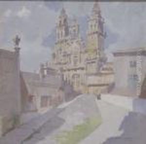 Vista De La Catedral De Santiago De Compostela by Julio Vila y Prades