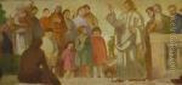 Leo Sobre Lienzo. Med.: 27 X 58 Cm. <la Bendicion> - view 1