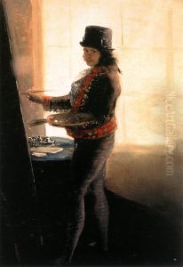 Self Portrait In The Workshop by Francisco Goya Fuendetodos