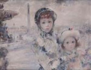 Portraits De Jeunes Filles, Place De La Concorde A Paris