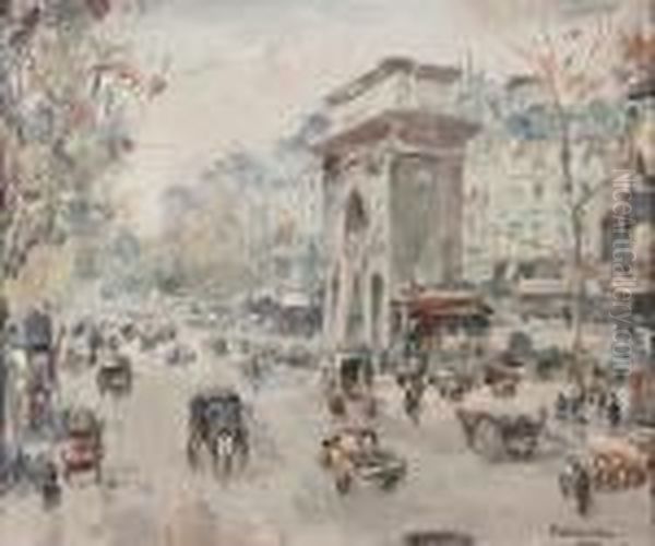 Parisian Street Scenes (a Pair) by Cesar A. Villacres