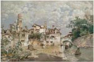 Un Canal Veneciano (a Venetian Canal) by Jose Villegas y Cordero