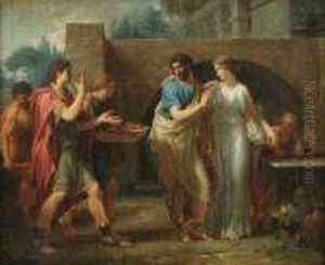Aeneas Offering Presents To Latinus