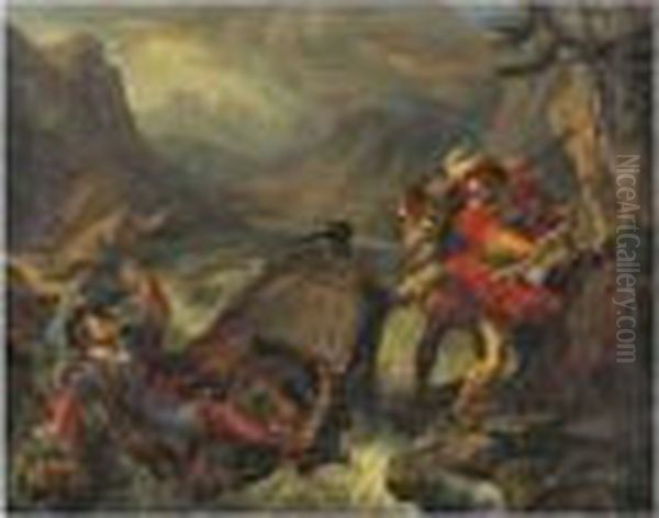 Guillaume Tell Renversant La
Barque Sur Laquelle Le Gouverneur Gessler Traversait Le Lac De Lucerne - view 1